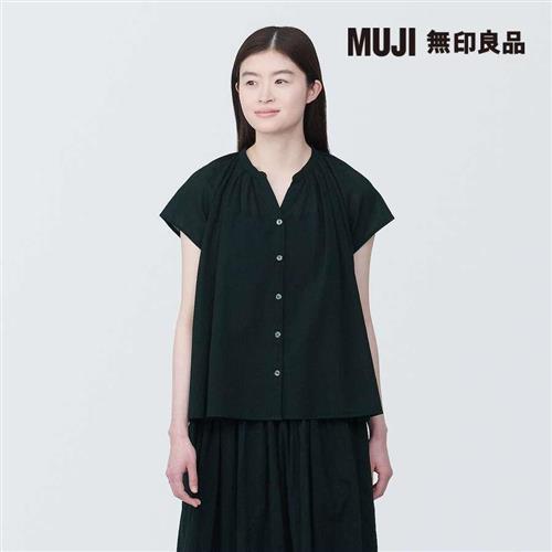 女強撚法式袖套衫 黑色【MUJI 無印良品】