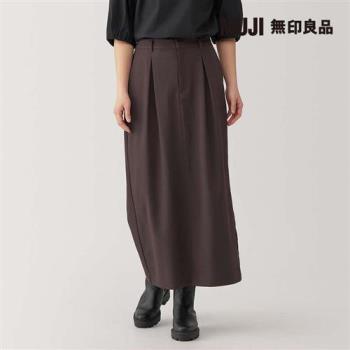 女撥水加工直筒裙 棕色【MUJI 無印良品】