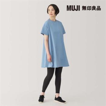 女抗uv吸汗速乾短袖洋裝 淡藍【muji 無印良品】