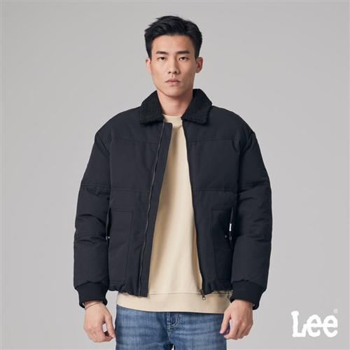 Lee 男款 寬鬆版 異材質拼接領 羽絨外套 80%羽絨 20%羽毛 | Modern