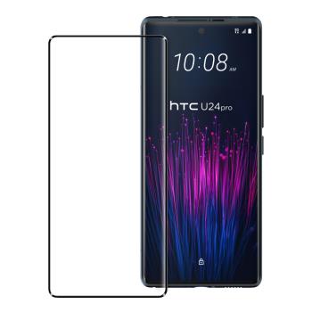 Xmart for HTC U24 Pro 全膠3D滿版曲面玻璃貼-黑