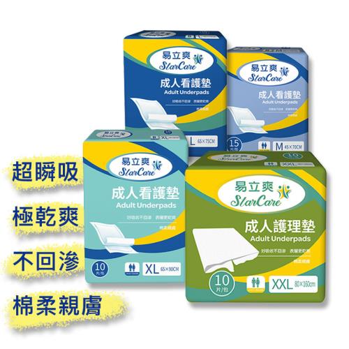【易立爽】 瞬吸棉柔親膚 長效型 看護墊 床墊款(XXL) 80x160cm (10片x12包)共120片／箱