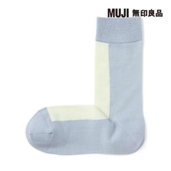 女光澤感棉線編織直角襪 淺綠紋樣【MUJI 無印良品】