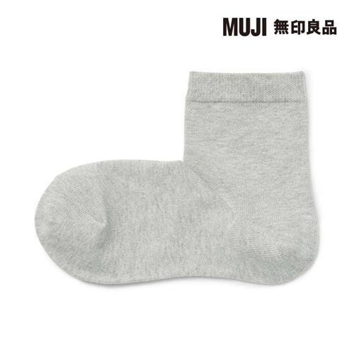 女棉混足口柔軟舒適直角短襪 淺灰【MUJI 無印良品】