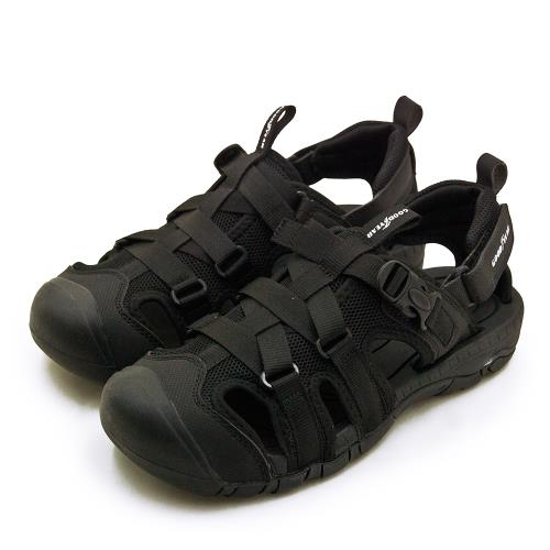 【GOODYEAR 固特異】男 專業戶外踏青越野護趾織帶運動涼鞋 SEAL TEAM II系列 黑銀 43740