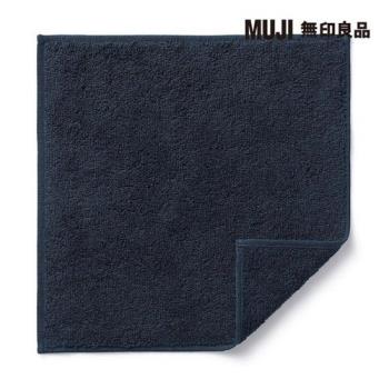 有機棉毛巾手帕 暗藍【MUJI 無印良品】