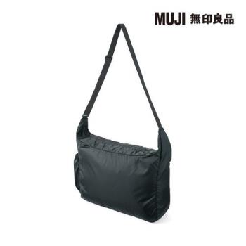 可折疊撥水加工肩背包 黑色【MUJI 無印良品】