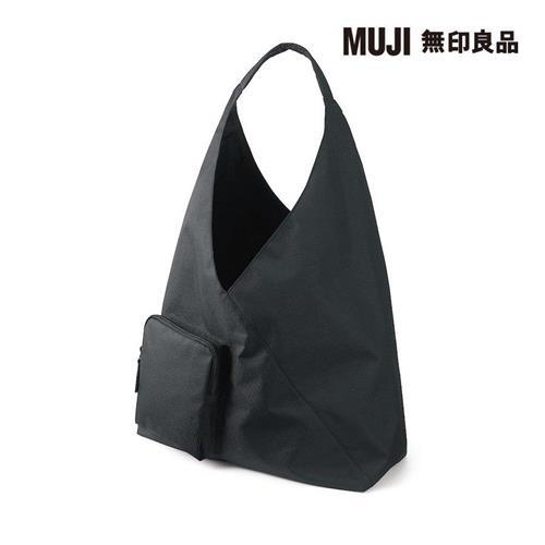 撥水加工單肩側背包 黑色【MUJI 無印良品】