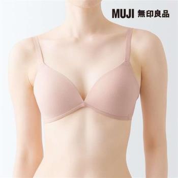女無鋼圈一體成形胸罩 黃橘【MUJI 無印良品】