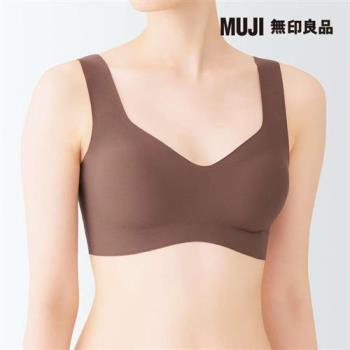 女無痕背心式胸罩 棕色【MUJI 無印良品】