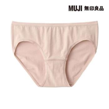 女有機棉混彈性低腰短版內褲 黃橘【MUJI 無印良品】