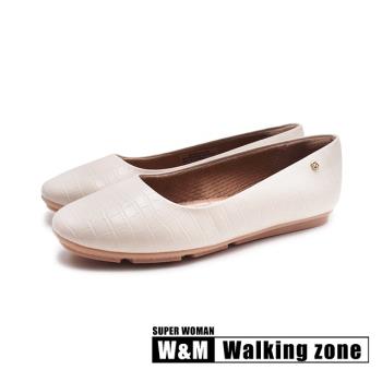 WALKING ZONE SUPER WOMAN Piccadilly logo平底休閒鞋 女鞋-米白