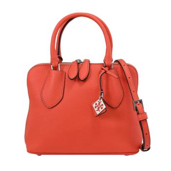 TORY BURCH 155619 Swing 全皮革雙拉鍊兩用包.橘紅