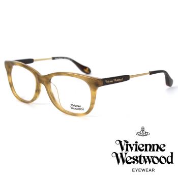 【Vivienne Westwood】個性方框光學鏡框(深咖木紋-VW297V03)