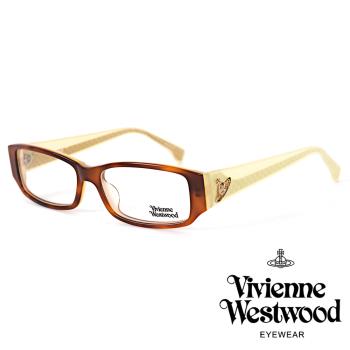 【Vivienne Westwood】經典土星鏡腳長方框光學眼鏡(琥珀-VW18903)