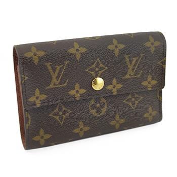 九成新展示品！LV Monogram 經典字紋帆布13卡三折式中夾