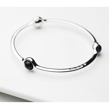 【Georg Jensen 喬治傑生】Sphere 灰月石純銀手環