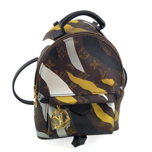 九八成新展示品- 限量款！LV 英雄聯盟聯名款-黑白金彩繪Monogram字紋迷你後背包