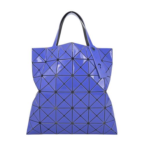 ISSEY MIYAKE 三宅一生 BAOBAO 6x6亮面雙色手提包-淺藍×藍