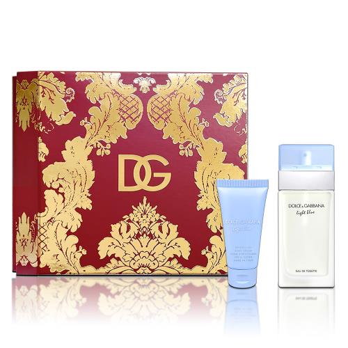 DOLCE&GABBANA D&G 淺藍女性淡香水 100ML金緻禮盒(淡香水100ML+身體乳50ML)