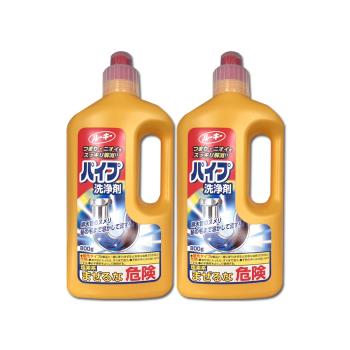 (2瓶超值組)日本第一石鹼-鹼性強效去汙消臭廚房衛浴排水管道疏通清潔劑800g/瓶(水管阻塞疏通,水槽清潔凝膠,油汙皂垢毛髮溶解,防堵塞異味)