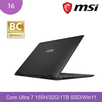 MSI 微星 Prestige 16 AI Evo B1MG-007TW (Ultra7 155H/32G/1TSSD/W11) 輕薄AI筆電黑色