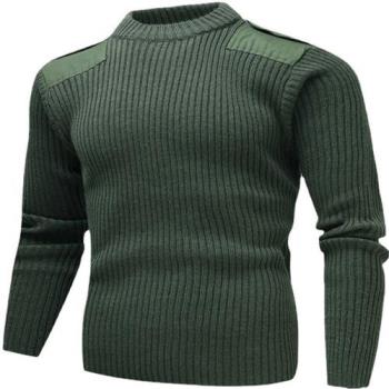 【巴黎精品】針織衫長袖毛衣-羊毛防寒軍裝保暖男上衣4色a1ff49