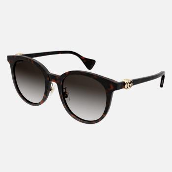 【GUCCI 古馳】圓形膠框太陽眼鏡(GG1073SK-003 雙G LOGO)