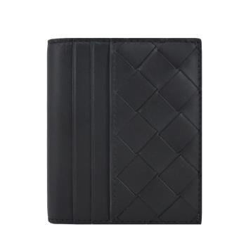 BOTTEGA VENETA Intrecciato編織 小牛皮鈔票/卡片夾(黑色)