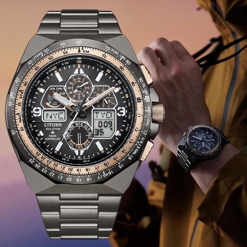 CITIZEN星辰 PROMASTER系列 35週年限定 電波對時 光動能飛行腕錶 JY8146-54E