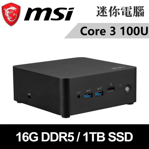 微星 Cubi NUC 1M-040BTW-SP3 (Intel Core 3 100U/16G/1TB SSD)特仕版