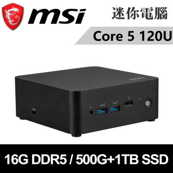 微星 Cubi NUC 1M-039BTW-SP4 (Intel Core 5 120U/16G/500G PCIE+1TB SSD)特仕版