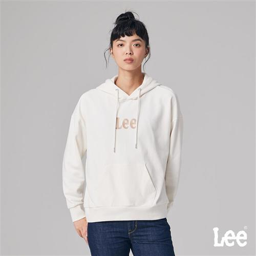Lee 女款 寬鬆版 Oversized 胸前LOGO 帽緣織標 帽T | Modern