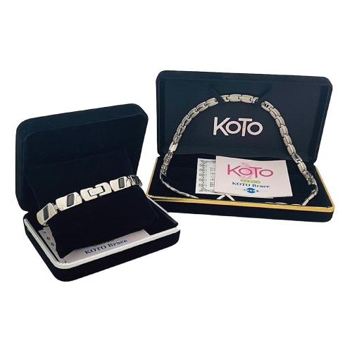 【KOTO】 日本熱銷鈦鍺磁健康飾品經典組(大子彈純鈦項鍊+黑瑪瑙限量款鈦手鍊) 貴氣能量鍺石磁石瑪瑙 保健送禮 太空金屬極輕飾品