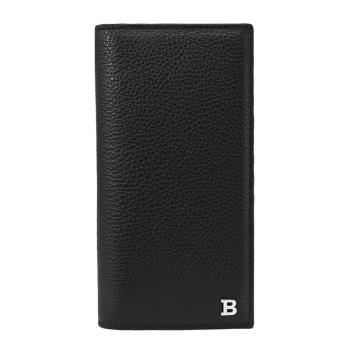 BALLY 6302627 BALIRO 簡約LOGO牛皮對開零錢長夾.黑