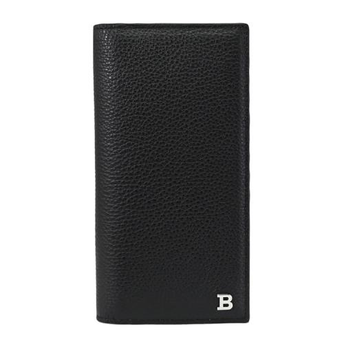 BALLY 6302627 BALIRO 簡約LOGO牛皮對開零錢長夾.黑
