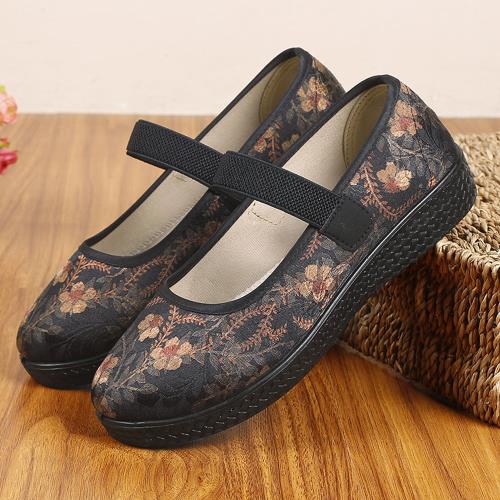  Taroko 古式繡花布藝淺口大小尺碼平底涼鞋(2色可選)