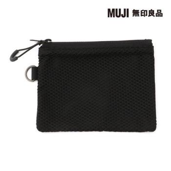 聚酯纖維雙拉鍊袋S/黑.約10x13.5cm【MUJI 無印良品】