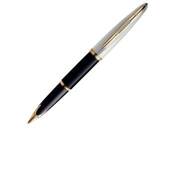 WATERMAN 威迪文 海洋系列 豪華 條紋銀蓋黑桿金夾 18K金 鋼筆