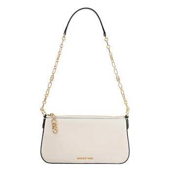 MICHAEL KORS EMPIRE RUP 金屬LOGO拉鍊單肩包.白