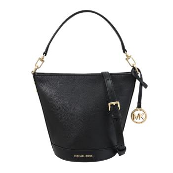 MICHAEL KORS TOWNSEND 浮雕LOGO兩用水桶包.黑
