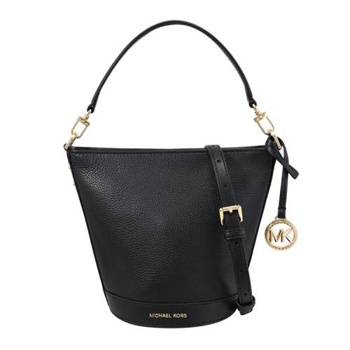 MICHAEL KORS TOWNSEND 浮雕LOGO兩用水桶包.黑