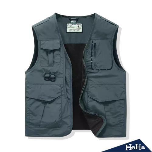【HeHa】多口袋透氣工裝釣魚背心 五色