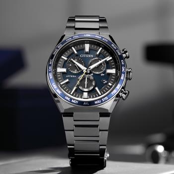 CITIZEN 星辰 ATTESA 超級鈦 光動能 電波 計時手錶 男錶 送禮推薦(CB5967-66L)