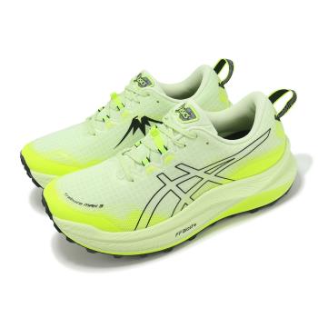 Asics 越野跑鞋 Trabuco Max 3 男鞋 螢光綠 厚底 緩衝 弧形大底 戶外 運動鞋 亞瑟士 1011B800300