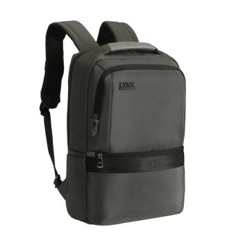 【Lynx】專業型防潑水嚴選1680D彈道尼龍17吋大後揹包灰色(上課 上班 好攜帶)
