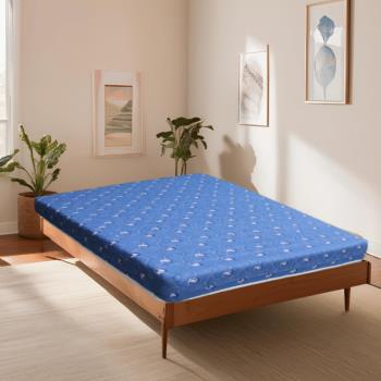 《新之森林》哈娜藍色印花2.3冬夏兩用護背床墊-單人加大3.5尺