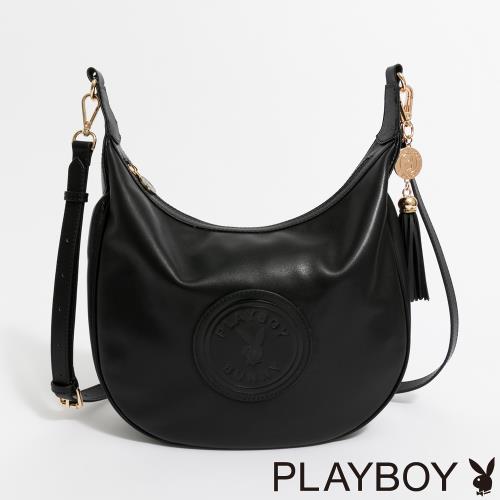PLAYBOY - 肩背包附長背帶  Minimalist系列 - 黑色