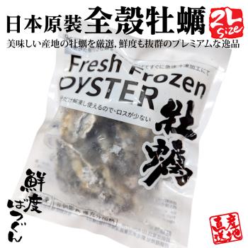 海肉管家-日本原裝全殼牡蠣2L尺寸X8包(每包5顆/單顆90-110g 約500g)