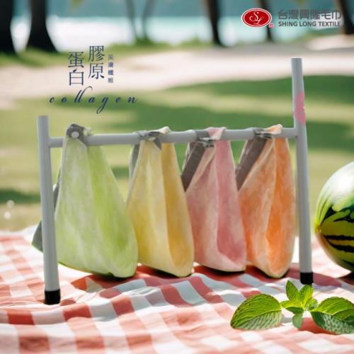 【台灣興隆毛巾製】千鳥格膠原蛋白雙層釘扣方巾(4條組)